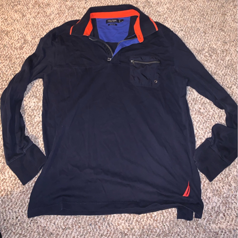 Nautica Long Sleeve Collared Shirt